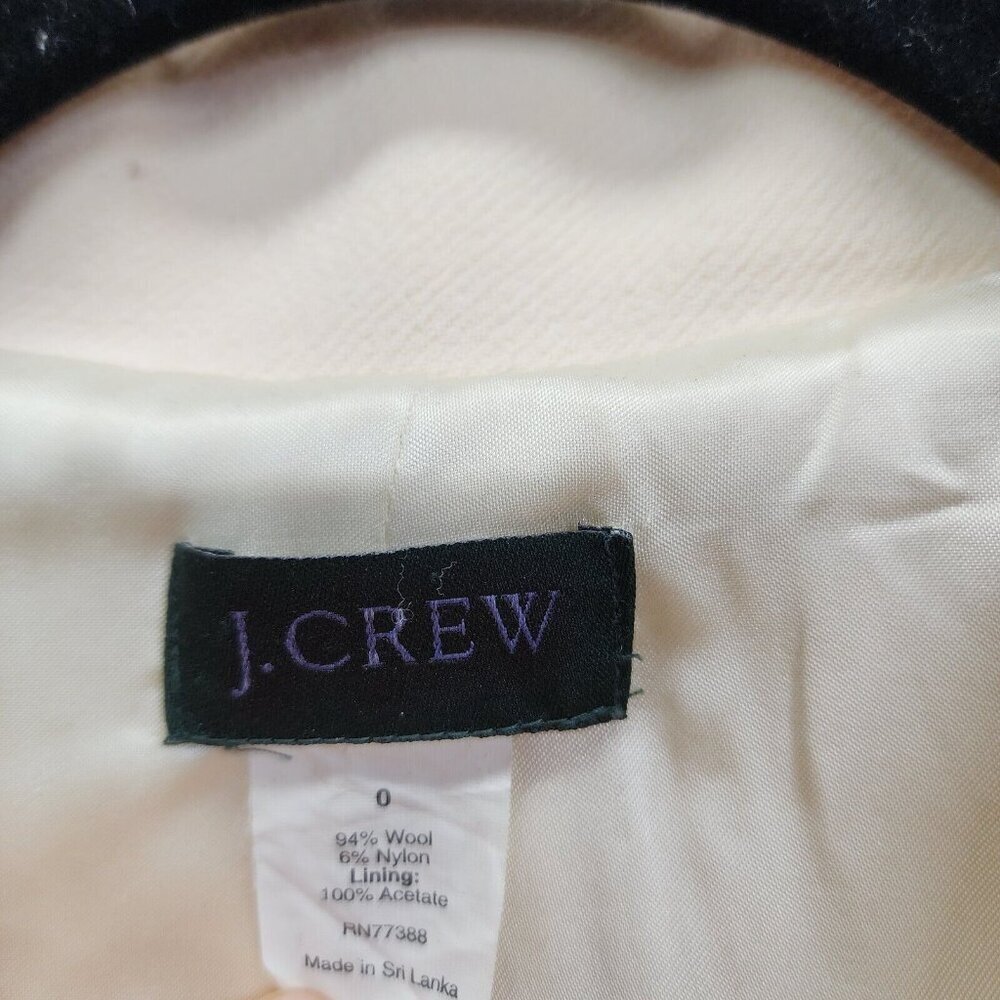 J Crew Women's Ivory Cream Wool Blend Double Breasted Peacoat Long Size 0 - Picture 6 of 14